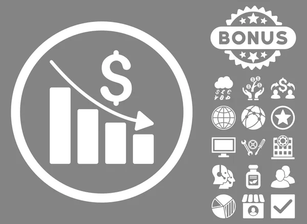 Recession diagram platt Glyph ikonen med Bonus — Stockfoto