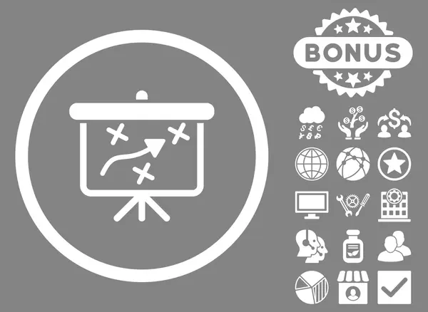 Strategie Board platte Glyph pictogram met Bonus — Stockfoto