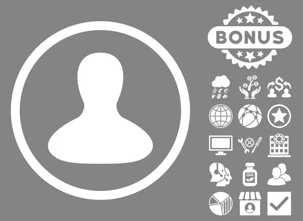 Usuário Avatar Flat Glyph Icon com Bônus — Fotografia de Stock
