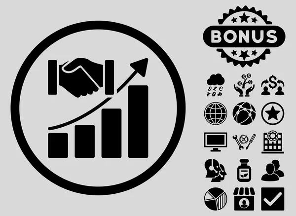 Overname groei platte Glyph pictogram met Bonus — Stockfoto
