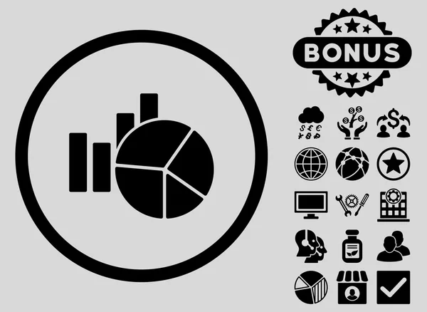 Diagramok lapos karakterjel ikon bónusz — Stock Fotó