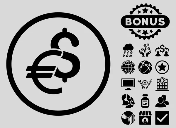 Ikona płaskie glifów waluty z Bonus — Zdjęcie stockowe