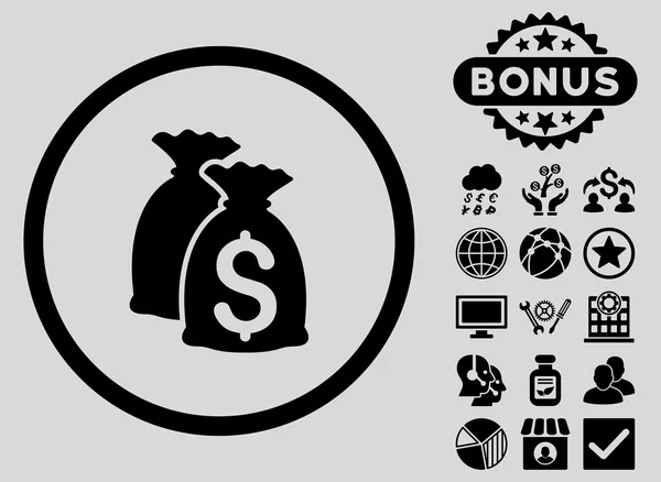 Funds Flat Glyph Icon with Bonus — Stock Photo, Image