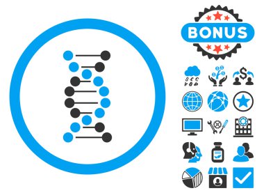 Bonus ile DNA sarmal düz vektör simgesi