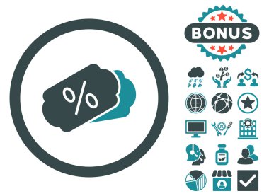 Kuponlar düz vektör simge Bonus ile indirim
