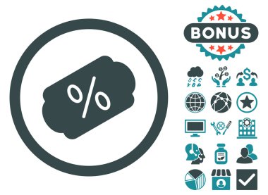 Etiket düz vektör simge Bonus ile indirim