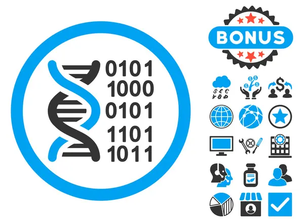 Code génome Icône vectorielle plate avec bonus — Image vectorielle