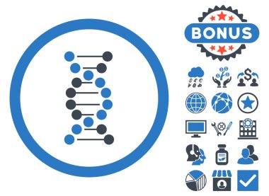 Bonus ile DNA düz vektör simgesi