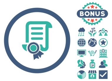 Kaydırma belge düz vektör simgesi Bonus ile sertifikalı