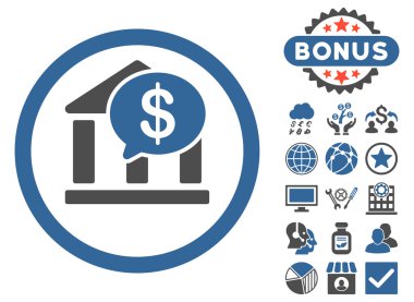 Banka ileti düz vektör simgesi Bonus ile