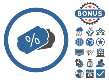 Kuponlar düz vektör simge Bonus ile indirim