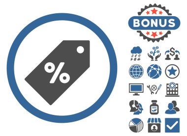 Etiketi düz vektör simgesi Bonus ile indirim