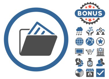 Belge klasörü düz vektör simgesi Bonus ile