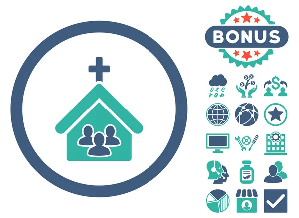 Biserica Flat Vector Icon cu bonus — Vector de stoc