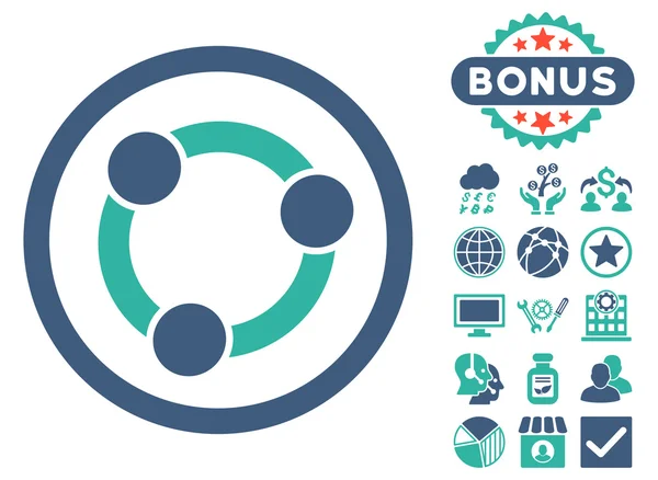 Kollaboration Flat Vector Icon mit Bonus — Stockvektor