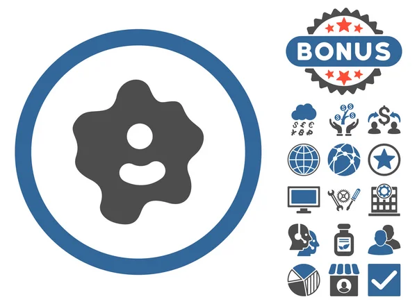 Ameba platte Vector Icon met Bonus — Stockvector