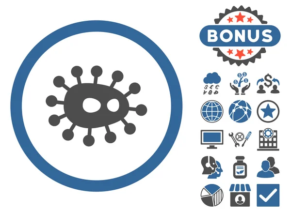 Ícone de vetor plano Bacilla com bônus — Vetor de Stock