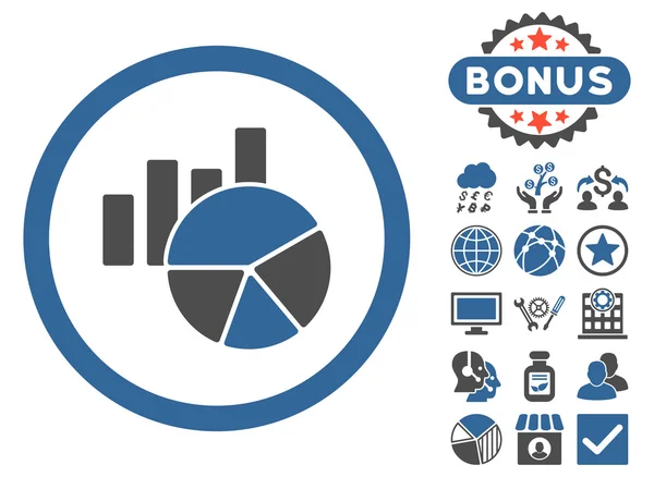 Чарти Плоска Векторна піктограма з бонусом — стоковий вектор