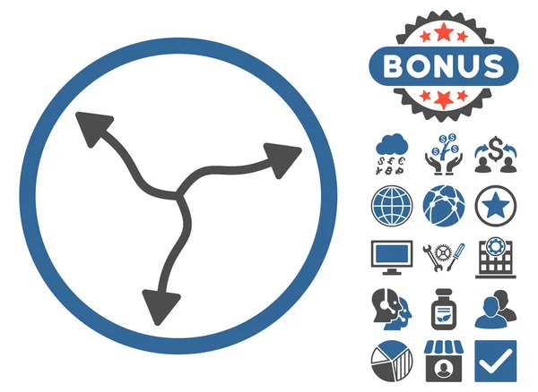 Setas de curva Ícone vetorial plano com bônus —  Vetores de Stock