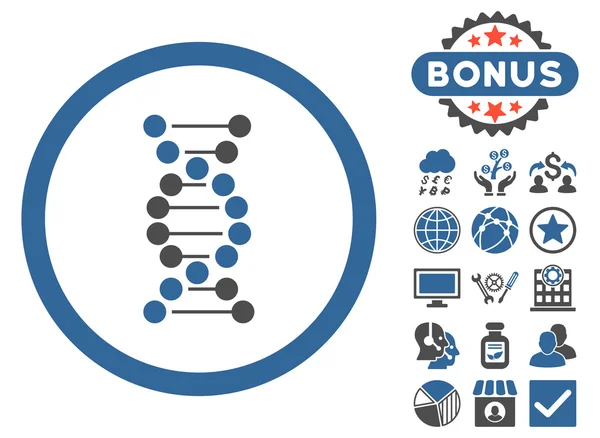 ДНК-икона с плоским вектором с бонусом — стоковый вектор