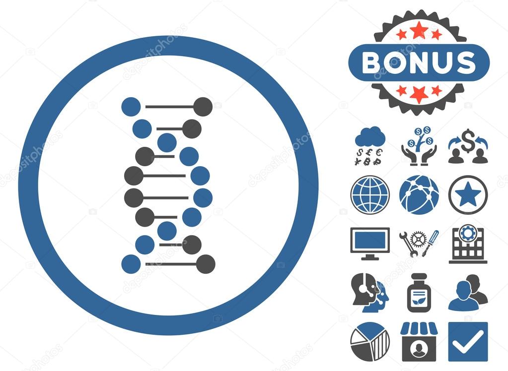 DNA Flat Vector Icon with Bonus