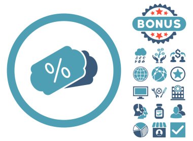 Kuponlar düz vektör simge Bonus ile indirim