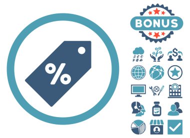 Etiketi düz vektör simgesi Bonus ile indirim