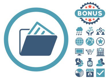 Belge klasörü düz vektör simgesi Bonus ile