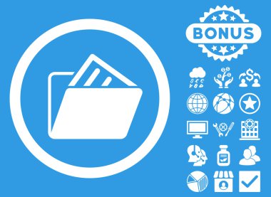 Belge klasörü düz vektör simgesi Bonus ile
