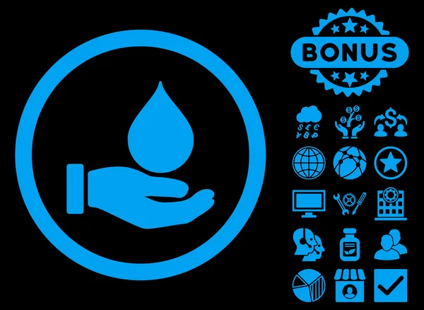 Doneren van bloed platte Vector Icon met Bonus — Stockvector