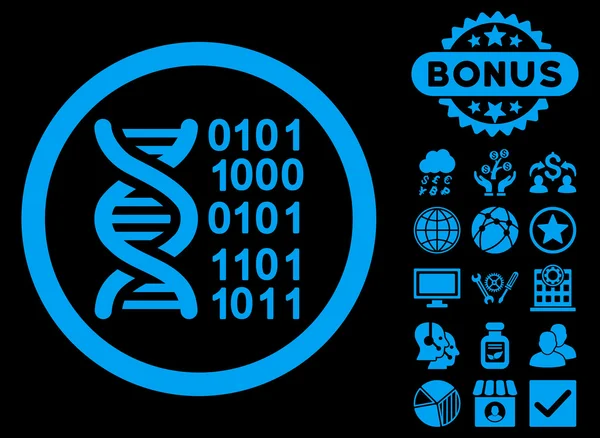 Genome Code Flat Vector Icon with Bonus — Stock Vector