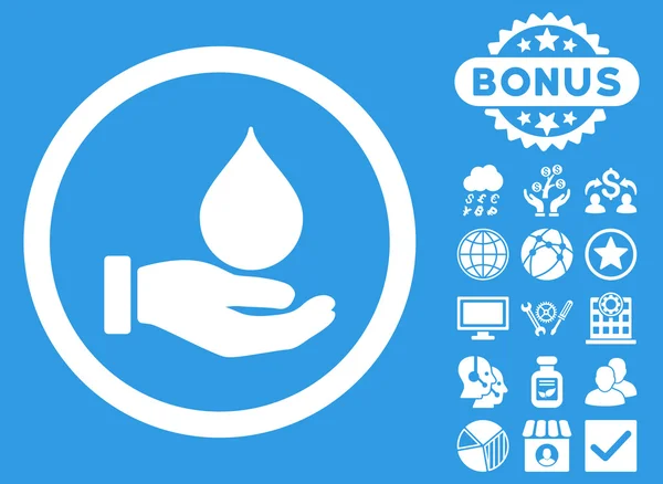 Donar sangre plana Vector icono con bono — Archivo Imágenes Vectoriales