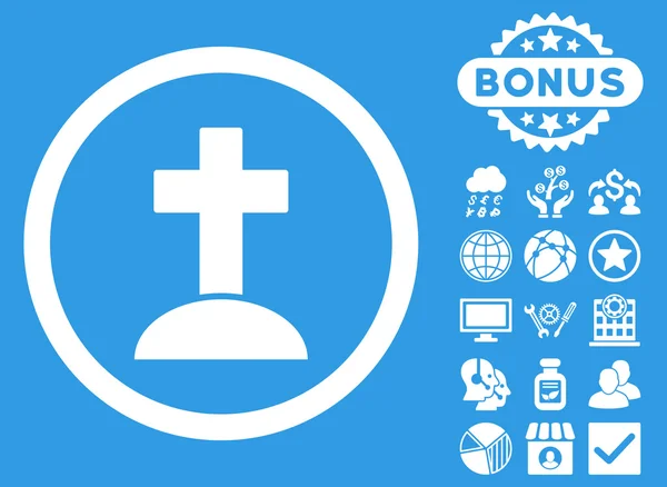 Grave Flat Vector Icon cu bonus — Vector de stoc