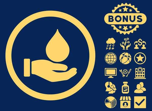 Donate Blood Flat Vector Icon with Bonus — Stock Vector