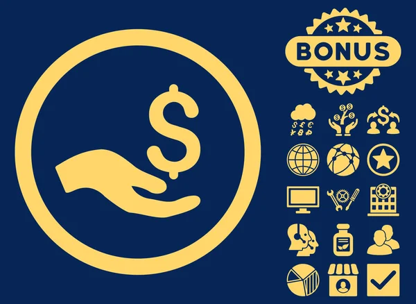 Donation Flat Vector Icon with Bonus — Stock Vector