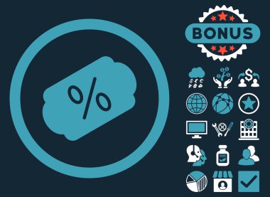 Etiket düz vektör simge Bonus ile indirim