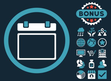 Boş takvim gün düz vektör simge Bonus ile