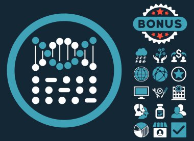 Bonus ile genetik kod düz vektör simgesi