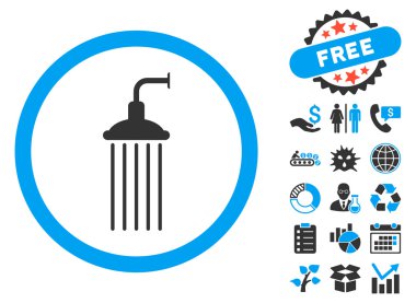 Bonus ile duş düz vektör simgesi