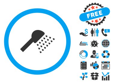 Bonus ile duş düz vektör simgesi