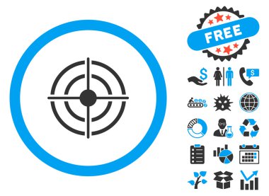 Bonus ile hedef amaç düz vektör simgesi