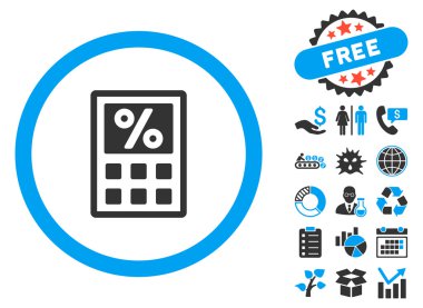 Vergi hesap makinesi düz vektör simge Bonus ile