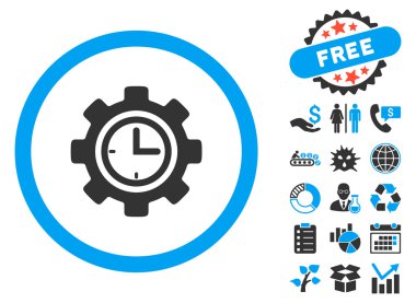 Bonus ile zaman kurulum düz vektör simgesi