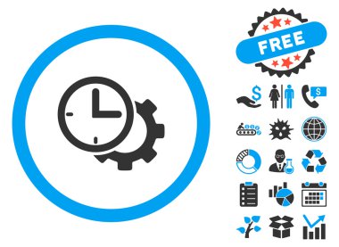 Bonus ile zaman kurulum düz vektör simgesi