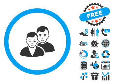 Bonus ile kullanıcılar düz vektör simgesi