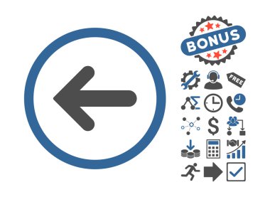 Bonus ile düz vektör simge sol ok