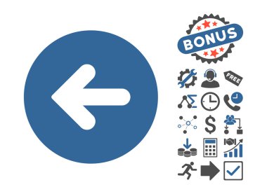 Bonus ile düz vektör simge sol ok