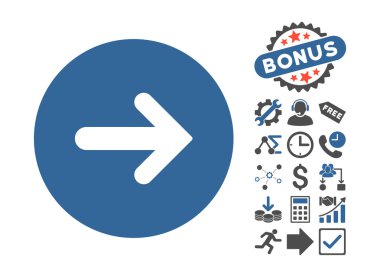 Bonus ile düz vektör simgesi sağ ok