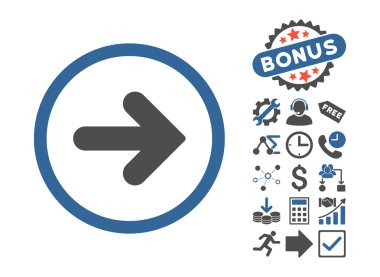 Bonus ile düz vektör simgesi sağ ok