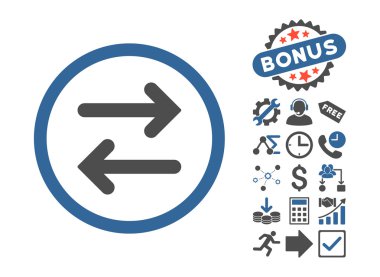 Bonus ile Yatay Düz Vektör Simgesini Çevir